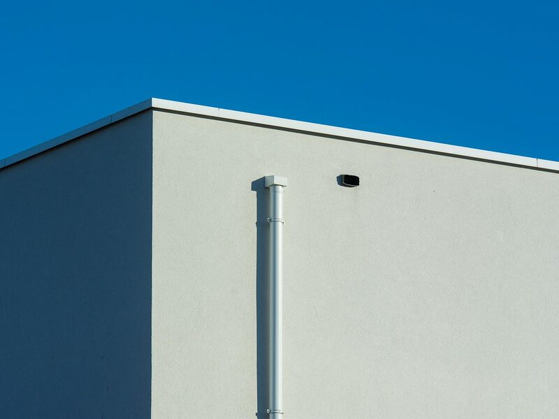 Close-up of gutter and roofline detail on a home