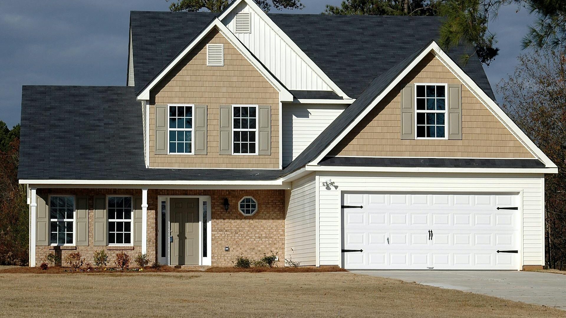 Modern casement window installation on a home